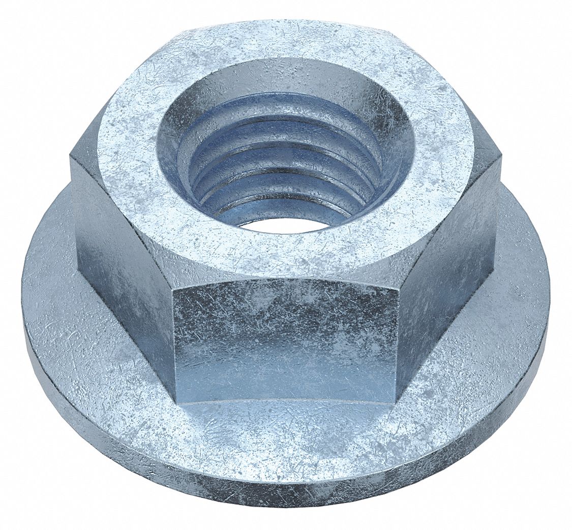 FLANGE NUT, M5-0.80 THREAD, STEEL, CLASS 8, ZINC PLATED, 8MM HEX W, 100 PK