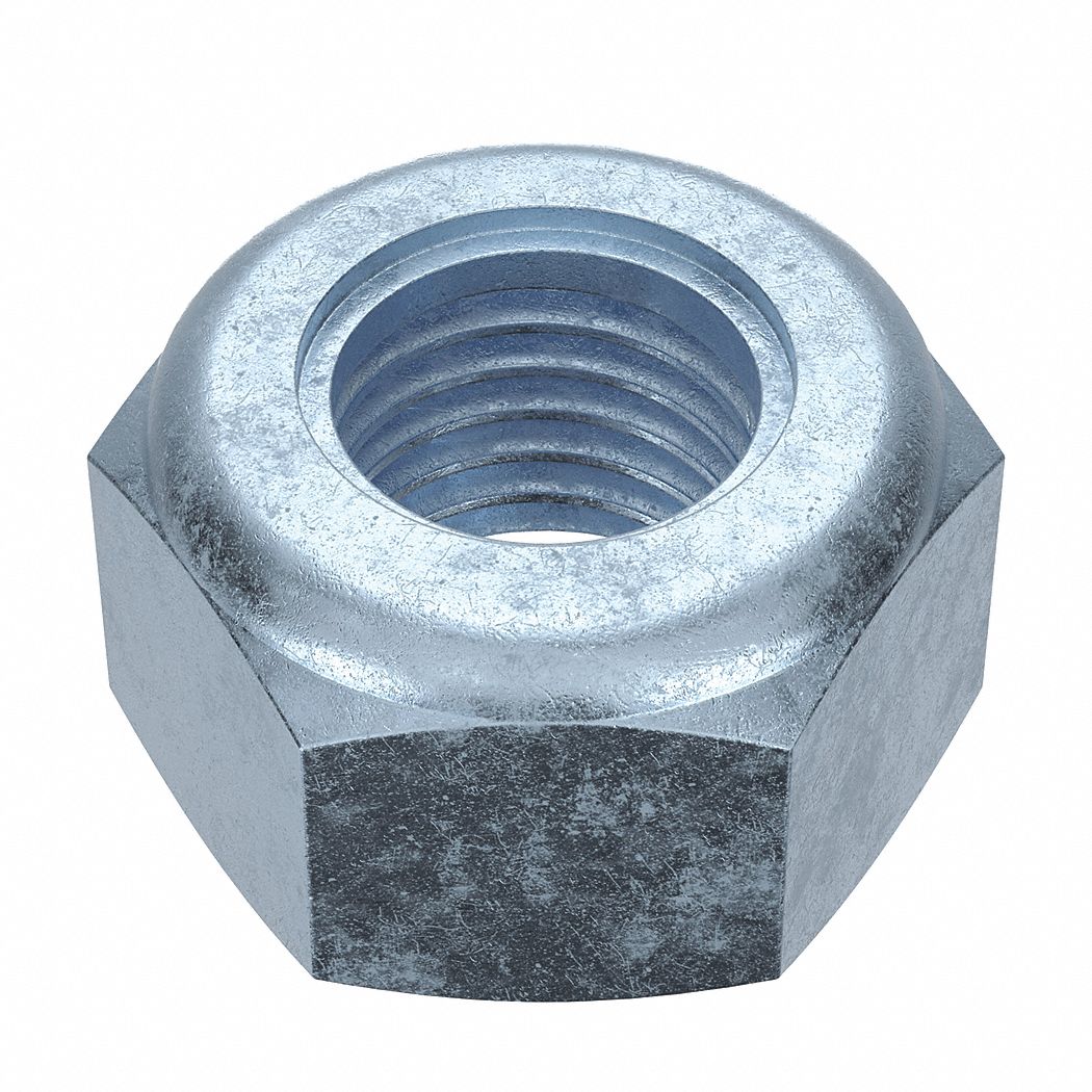 LOCK NUT, NYLON INSERT, M8-1.00 THREAD, STEEL, CLASS 5, ZINC PLATED, 13MM HEX W, 100 PK