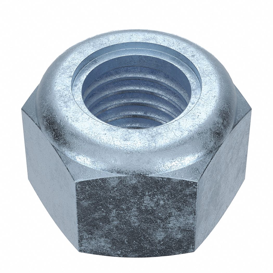 LOCK NUT, NYLON INSERT, M14-2.00 THREAD, STEEL, CLASS 8, ZINC PLATED, 22MM HEX W, 50 PK