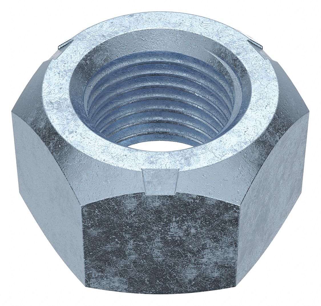 Lock Nut: Top Lock Distorted Thread, Std Hex, M12x1.25 Thread Size, Steel, Class 8, 100 PK