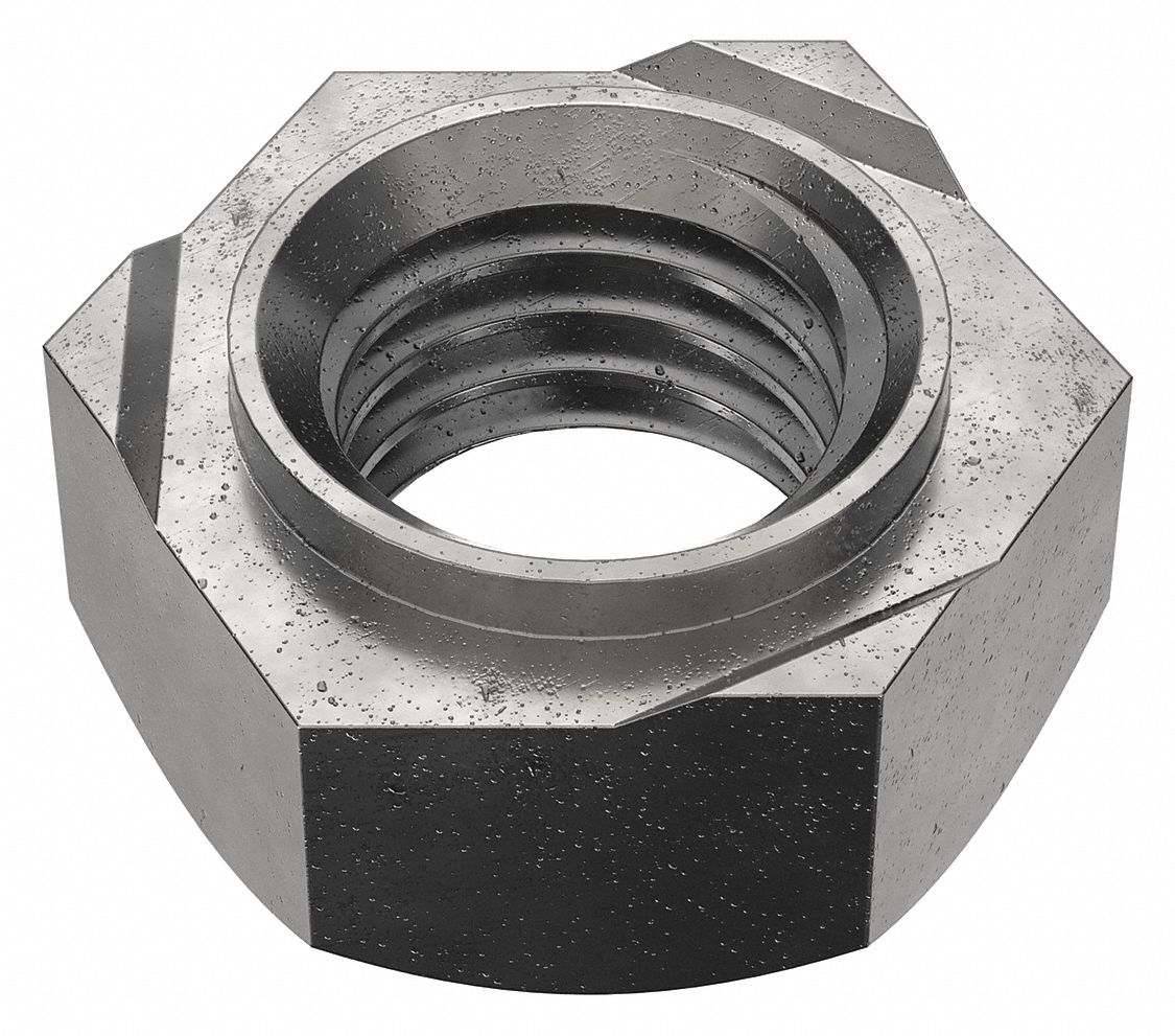 WELD NUT, M14-2.00 THREAD, HEX, 11MM BASE H, 22MM BASE W, 24 19/64MM BASE L, STEEL, 100 PK