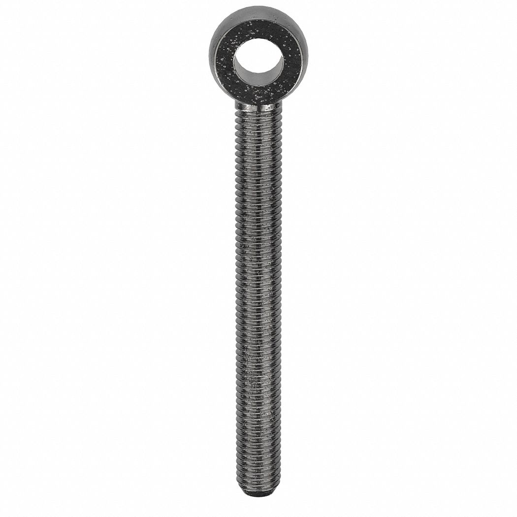 ROD END, CLASS 4.6 STEEL M12X1.75 THREAD, 12 MM SHANK DIAMETER, METRIC, 12 MM, BLACK OXIDE