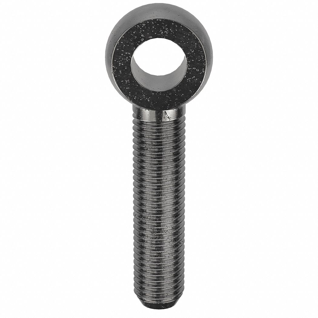 Fixed Rod End: Steel, Black Oxide, Right Hand, M12-1.75 Thread Size, 30 mm Thread Lg