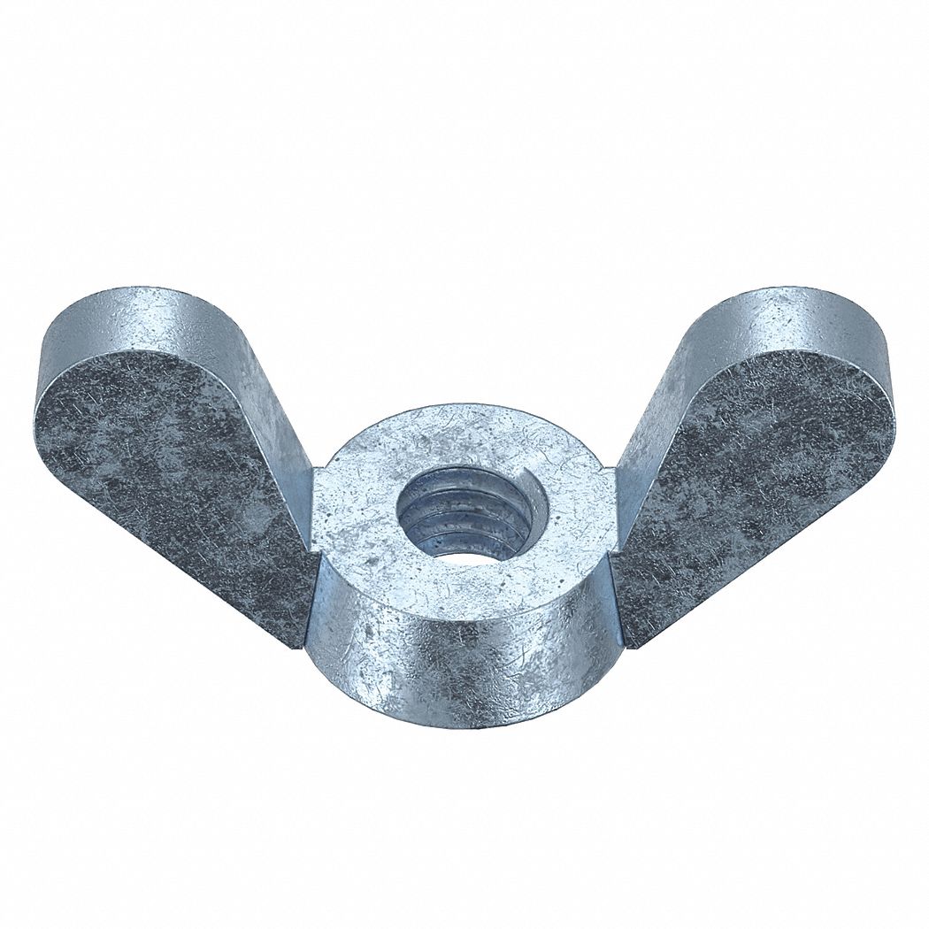 WING NUT, M4-0.70 THREAD, STEEL, ZINC PLATED, 20MM MAX WING SPAN, 10.5MM OVERALL H, 100 PK