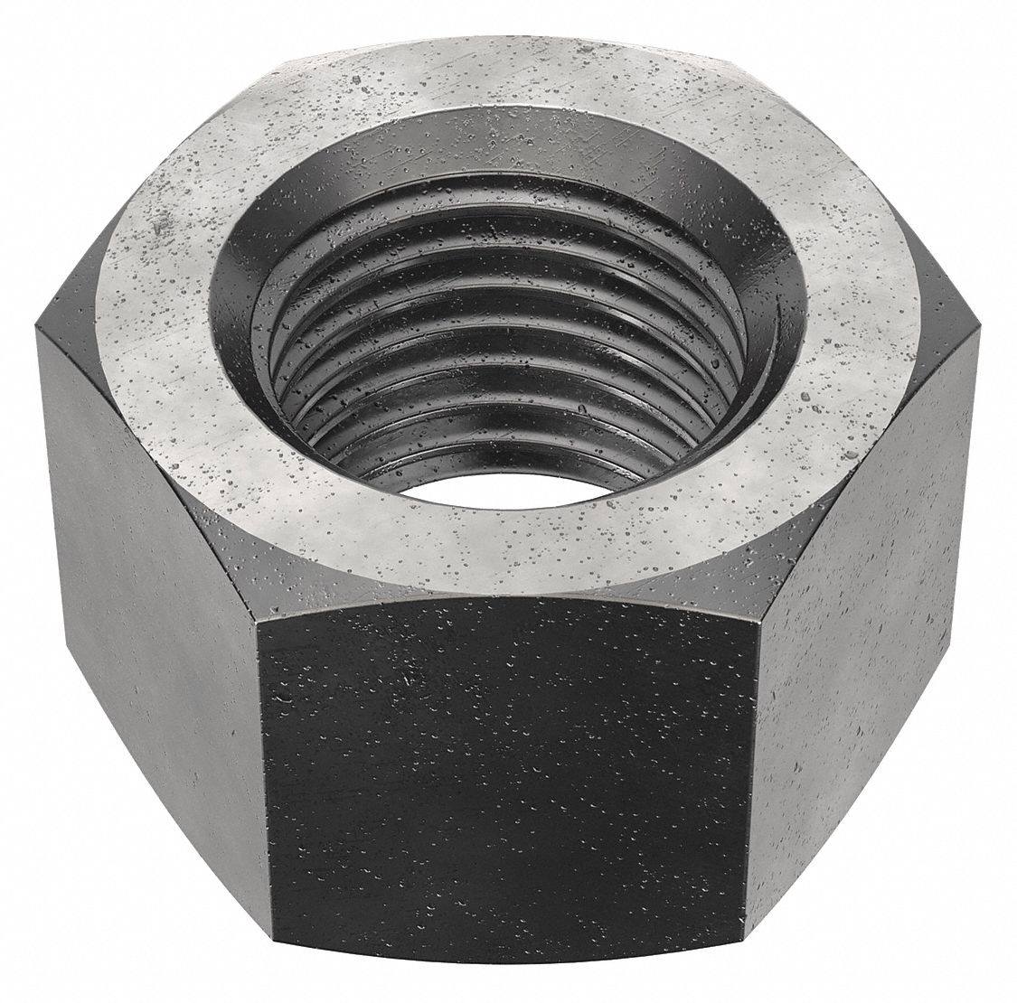 Hex Nut: Std Hex, M33x3.50 Thread, 50 mm Hex Wd, 33 mm Hex Ht, Steel, Grade 2H, Plain, Heavy Hex Nut