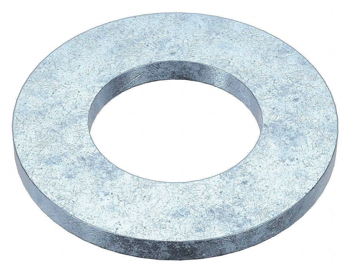 Small O.D. Flat Washer: Case Hardened, Zinc Plated, Steel, M3 Screw Sz, 3.38 mm In Dia, 100 PK