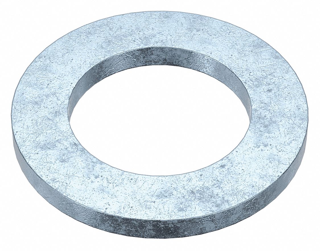 Small O.D. Flat Washer: Case Hardened, Zinc Plated, Steel, M20 Screw Sz, 21.33 mm In Dia, 100 PK