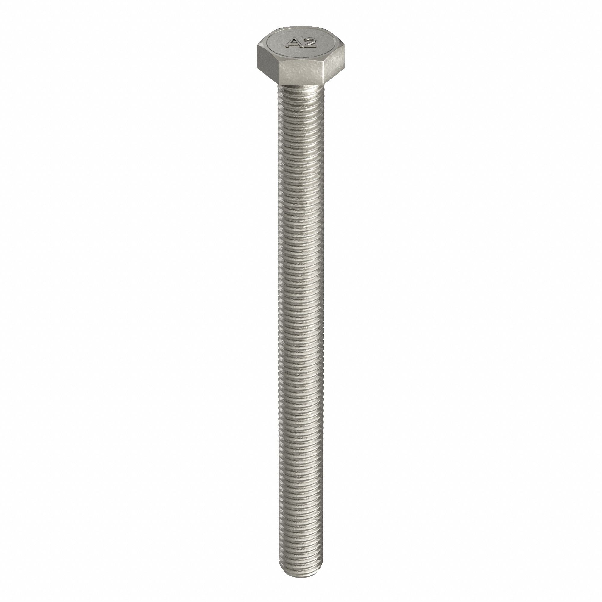 Hex Head Cap Screw: Stainless Steel, A2, Plain, M10-1.50, Coarse, 140 mm lg, Globally Sourced, 25 PK