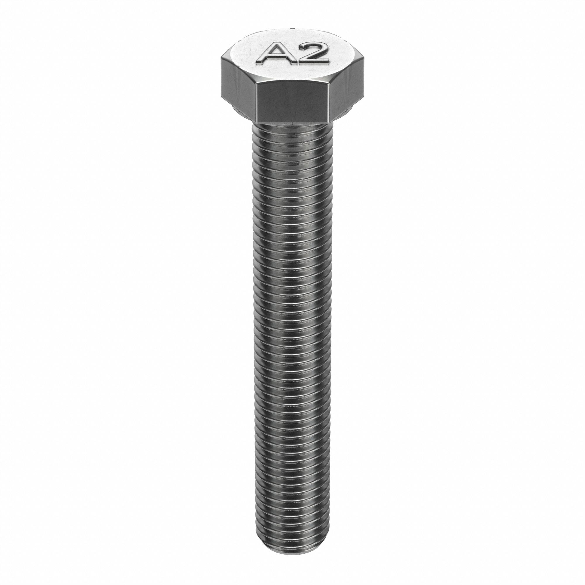 HEX HEAD CAP SCREW, STAINLESS STEEL, A2, PLAIN FINISH, M16-2.00, COARSE, 100MM L, 5 PK