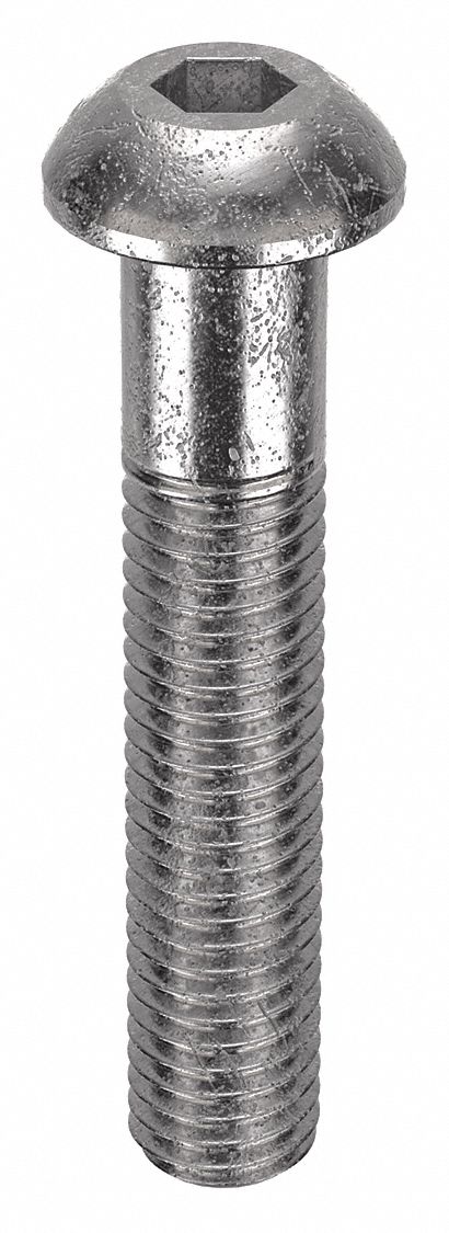 Socket Head Cap Screw: M10x1.50 Thread Size, 55 mm Lg, Button, Plain, Stainless Steel, 18-8, 25 PK