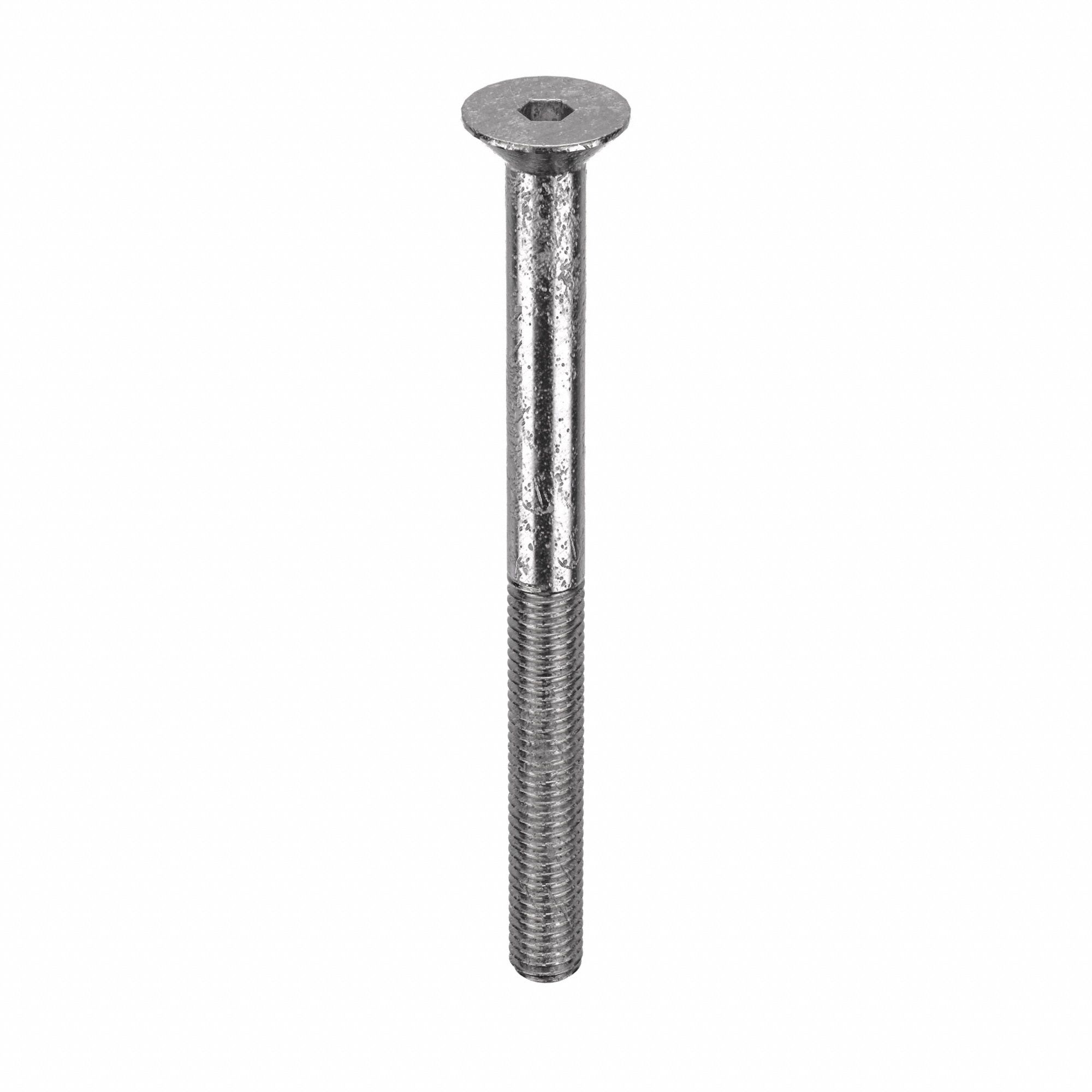 Socket Flat Head Screw: M5x0.80 Thread Size, 60 mm Lg, Flat, Plain, Stainless Steel, 18-8, 50 PK