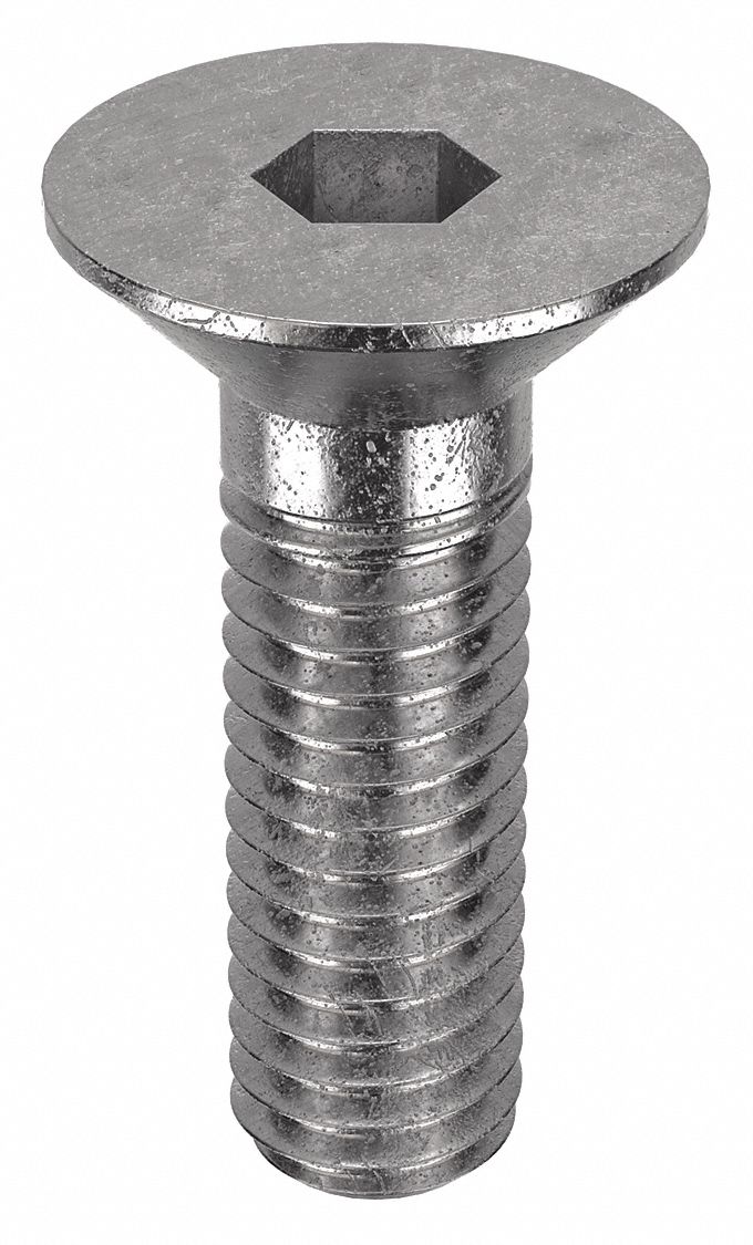 Socket Flat Head Screw: M6x1.00 Thread Size, 18 mm Lg, Flat, Plain, Stainless Steel, 18-8, 50 PK