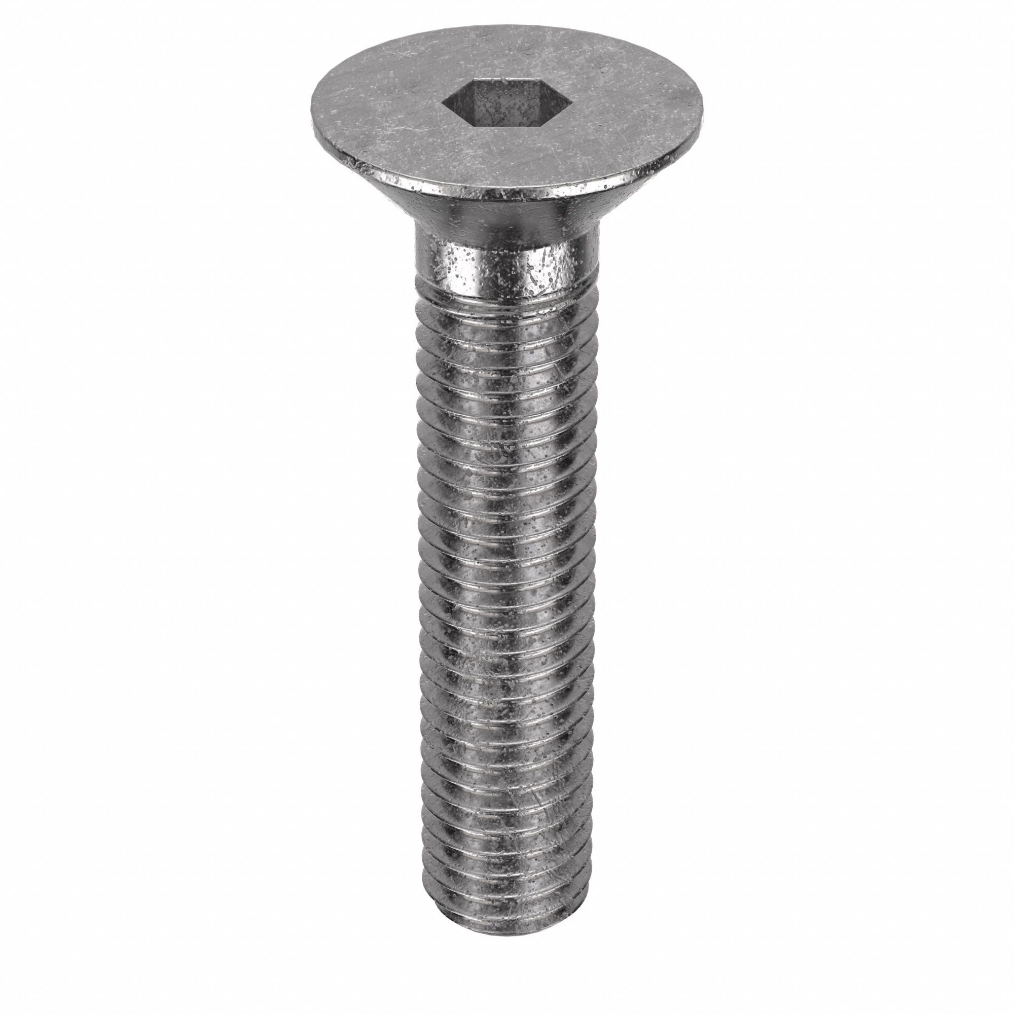 Socket Flat Head Screw: M10x1.50 Thread Size, 45 mm Lg, Flat, Plain, Stainless Steel, 18-8, 25 PK