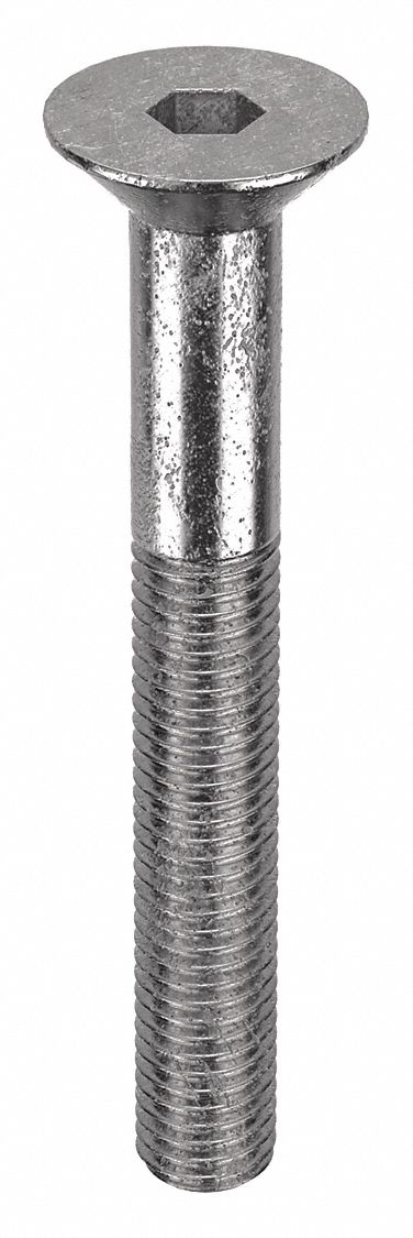 Socket Flat Head Screw: M12x1.75 Thread Size, 90 mm Lg, Flat, Plain, Stainless Steel, 18-8, 10 PK