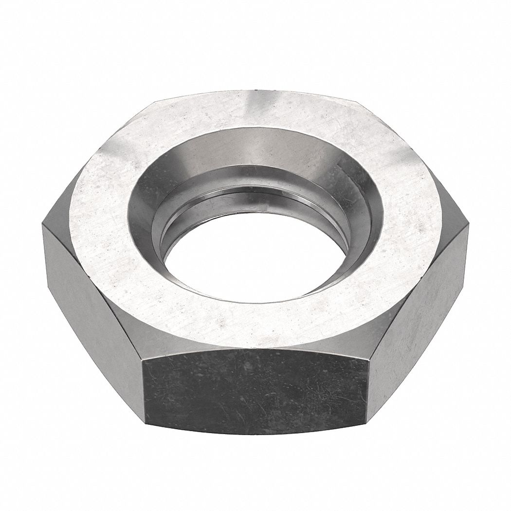 Hex Nut: Jam Hex, M5x0.80 Thread, 8 mm Hex Wd, 2.7 mm Hex Ht, Stainless Steel, 18-8, Plain, 100 PK