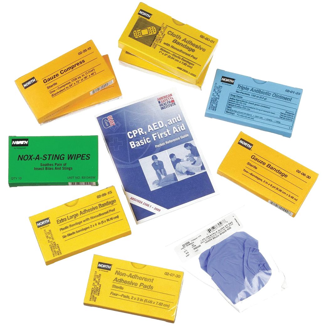 First Aid Kit Refill, Refill, Shrink Wrap, General Purpose, 1 People Served per Kit Grainger