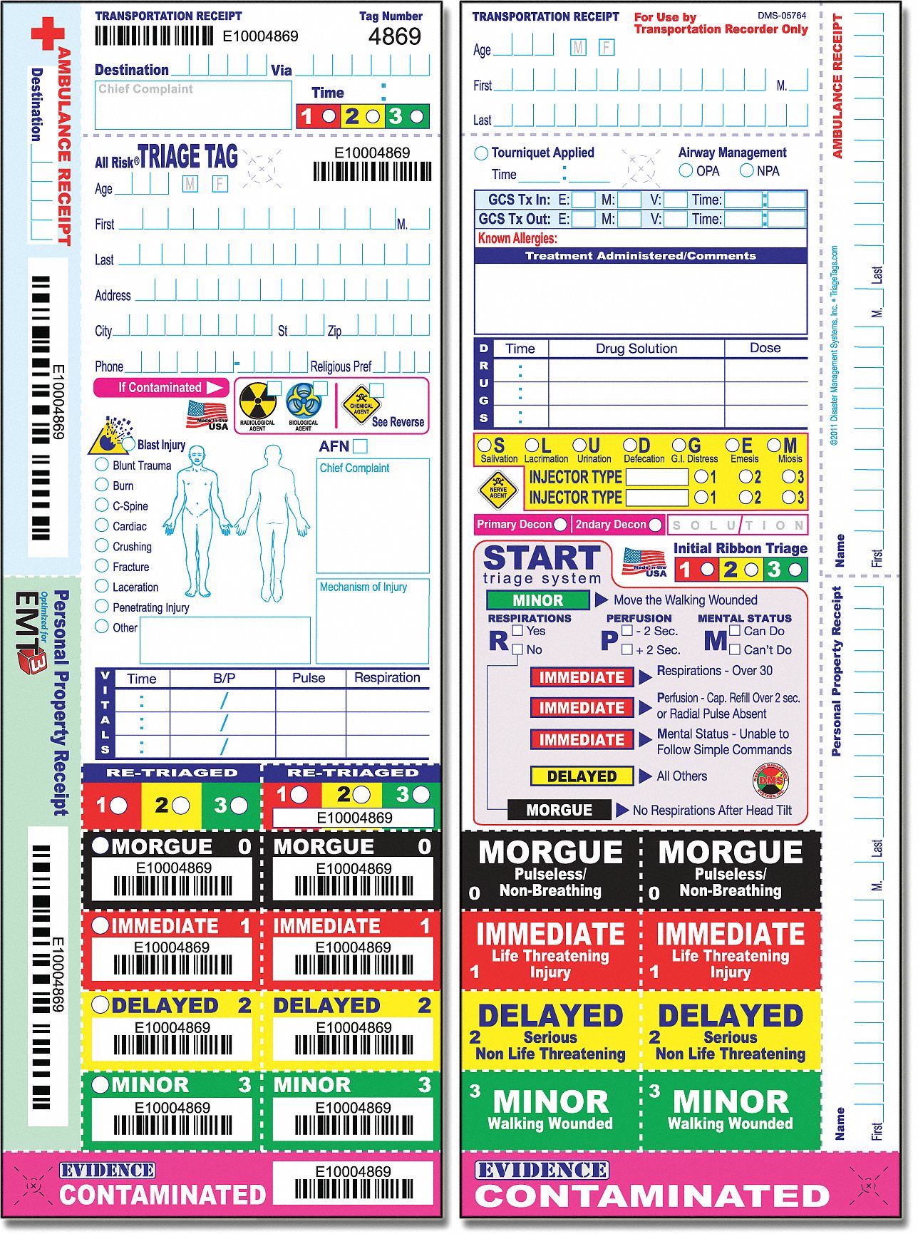 38E563 - All Risk Triage Tags PK50