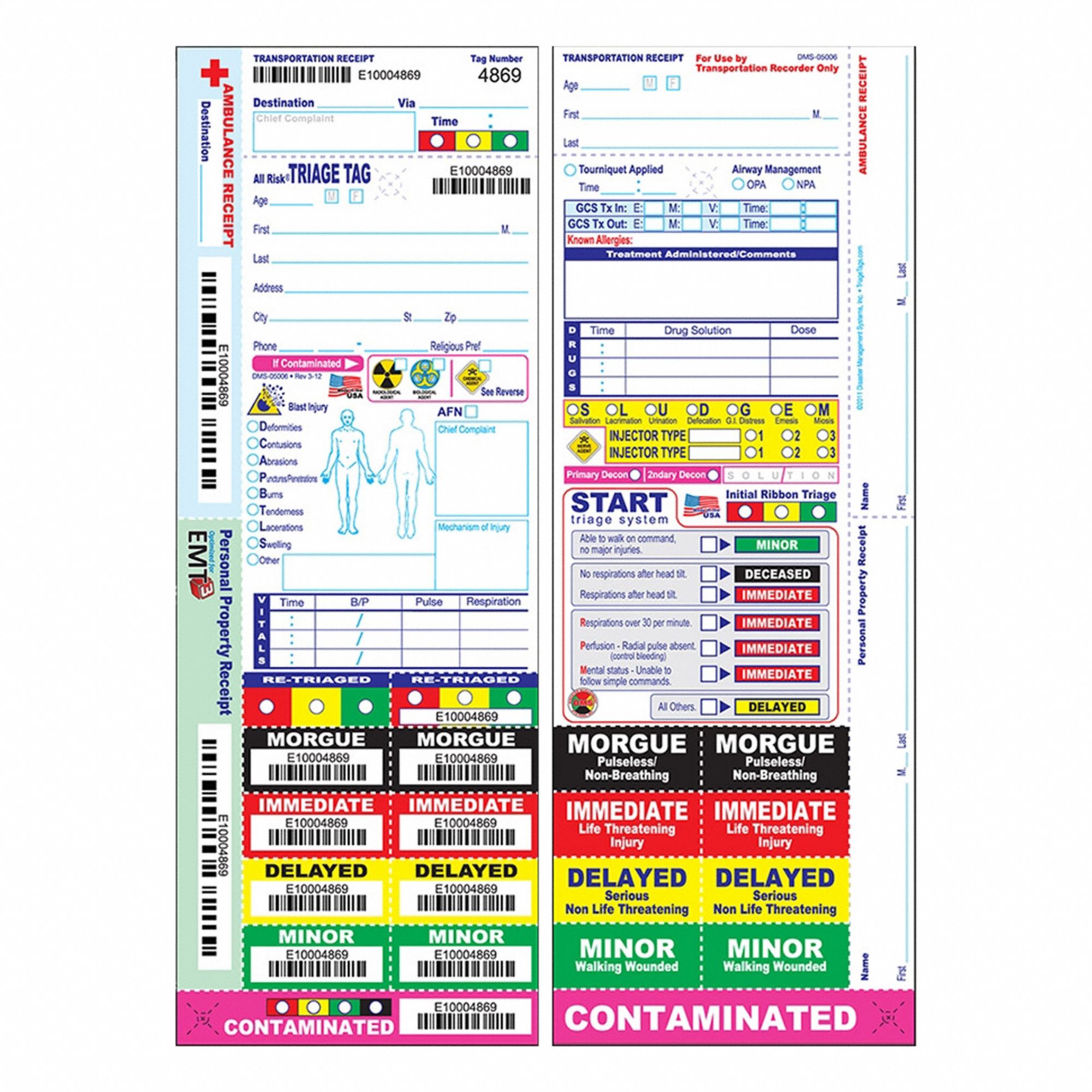 ETIQUETTES TRIAGE ALL RISK,PQ50