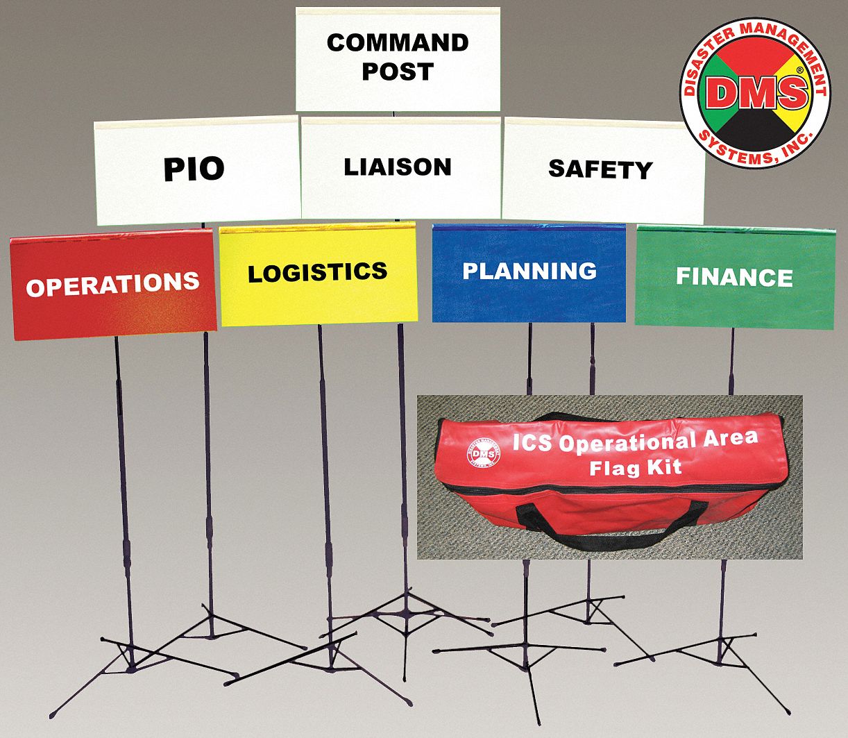 INCIDENT COMMAND FLAG KIT,8 FLAGS