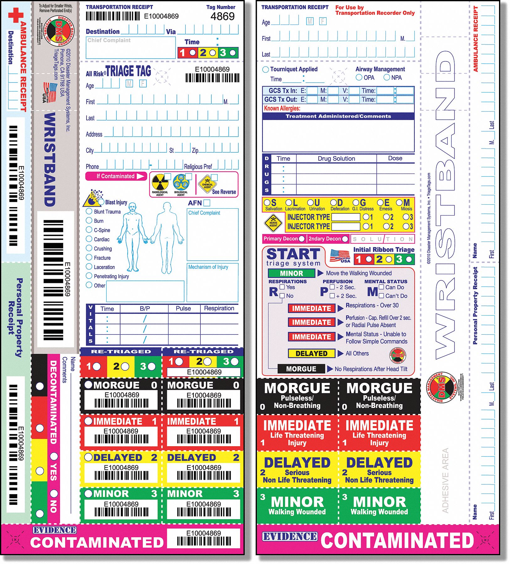 WRISTBAND TRIAGE TAG,PK50