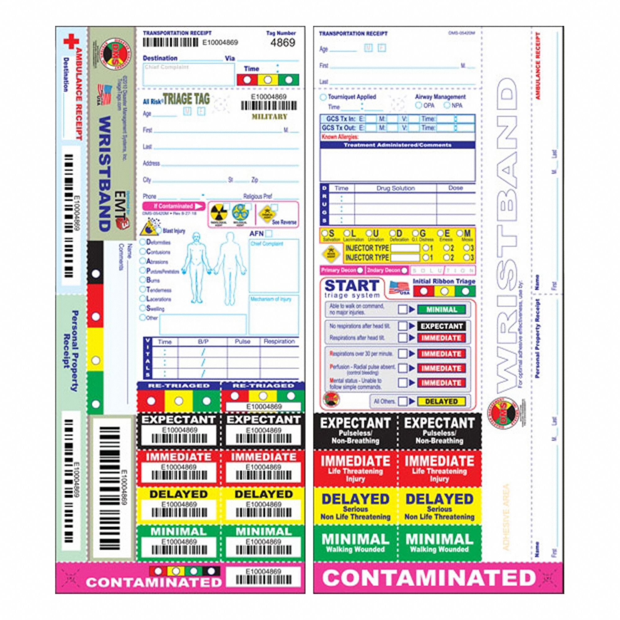 ETIQTE TRIAGE MILITAIRE AU POIGNET,PQ50