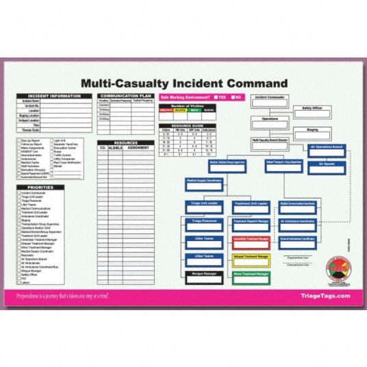 DISASTER MANAGEMENT SYSTEMS Multi-Casualty ICS Worksheet: 17 in Lg, 25 ...