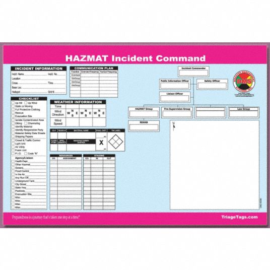 DISASTER MANAGEMENT SYSTEMS, 17 in Lg, 25, Hazmat ICS Worksheet ...