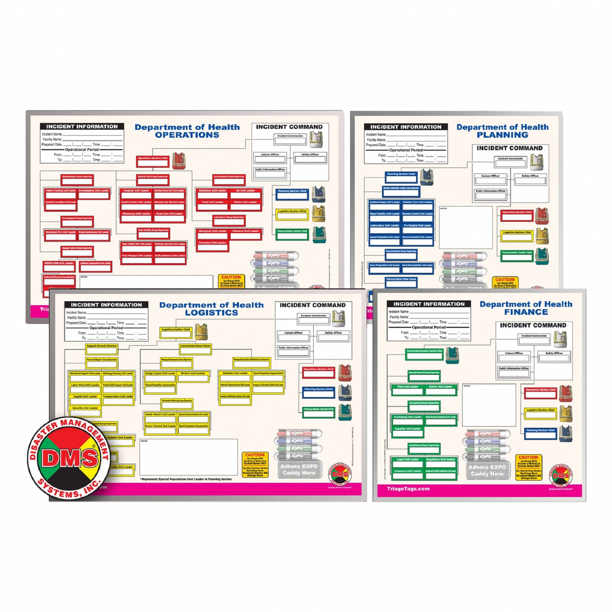 Incident Command Board: 24 in_36 in Overall Wd, Aluminum