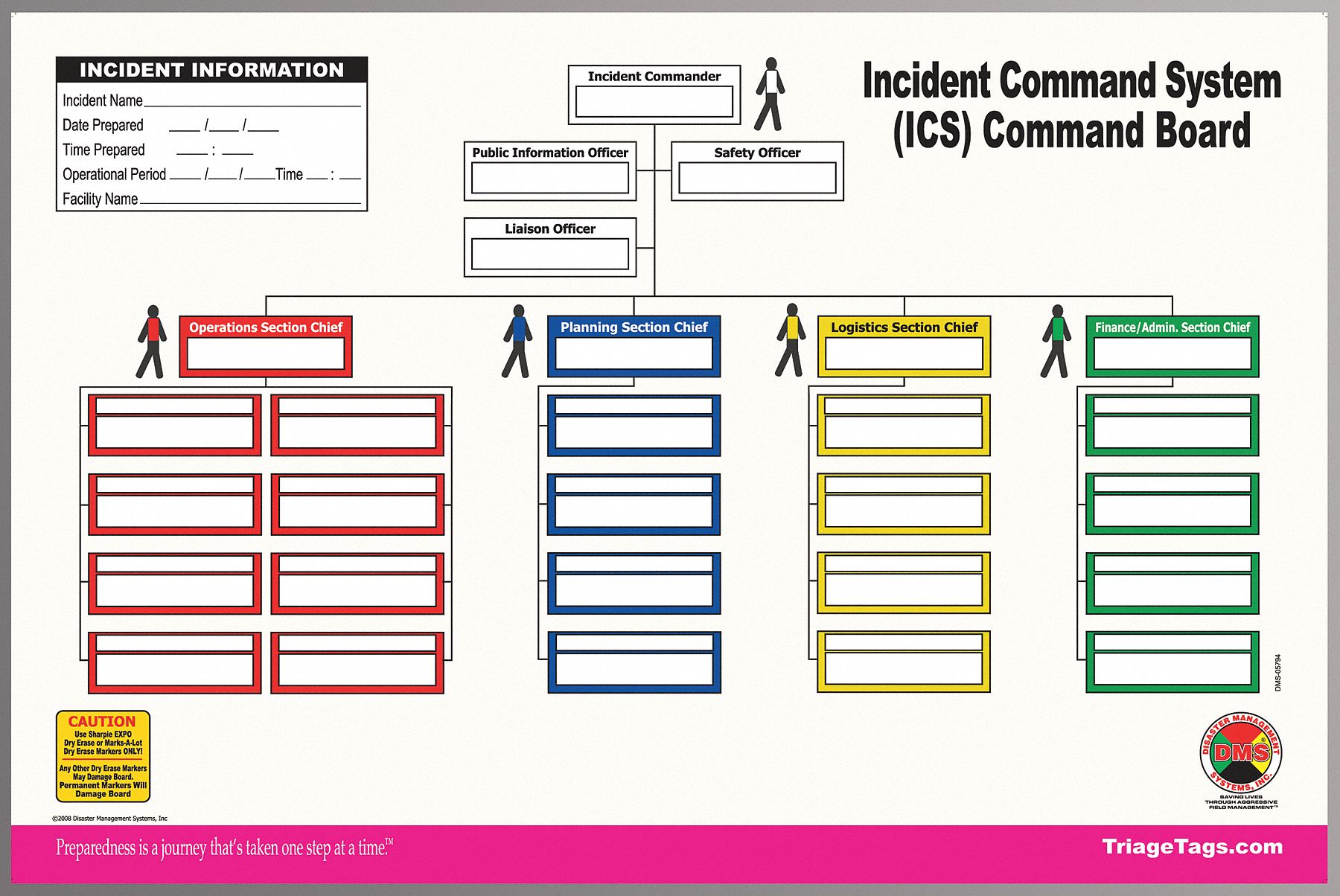 DMS ICS Command Board, 36 in Width, 24 in Height 38E642DMS 05794