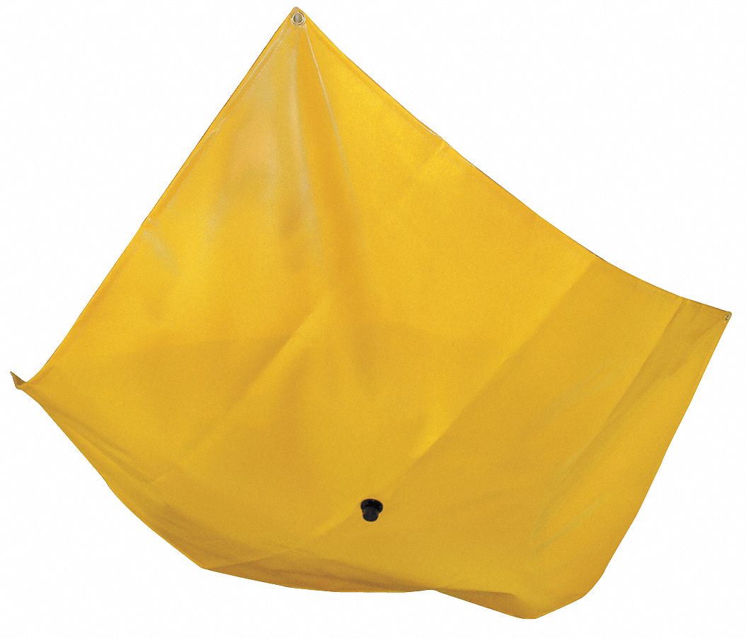 ROOF LEAK DIVERTER/DRIP DAM, 3 X 3 FT, BUNGEE CORDS WITH HOOKS MOUNTED, PVC, YELLOW