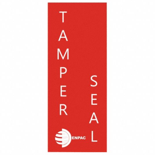 ENPAC Tamper Indicating Label Tamper Seal, 2 in x 7 in, Red, 10 Seals