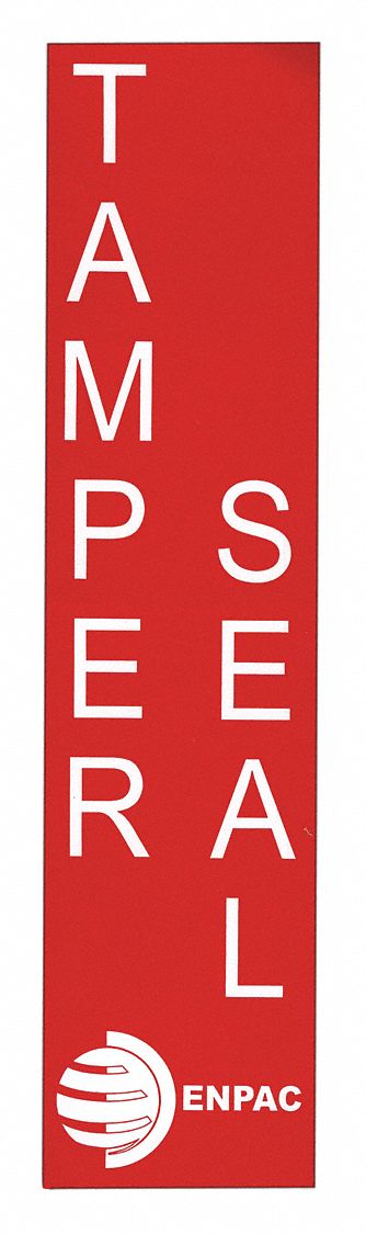 Tamper Seal: Red, 7 in Ht, 2 in Wd, Tamper Seal, 10 Seals Per Pack