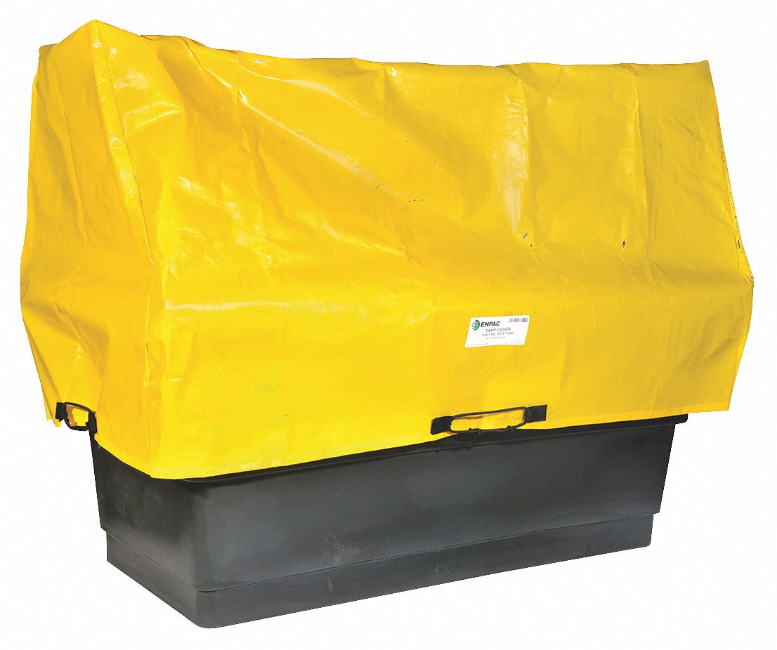 BÂCHE, COUVERCLE DE CONFINEMENT DU RÉSERVOIR, 82 ¼ X 45 ½ X 44 PO, COURROIES AJUSTABLES, POUR 5275-BK, EN PEHD, JAUNE