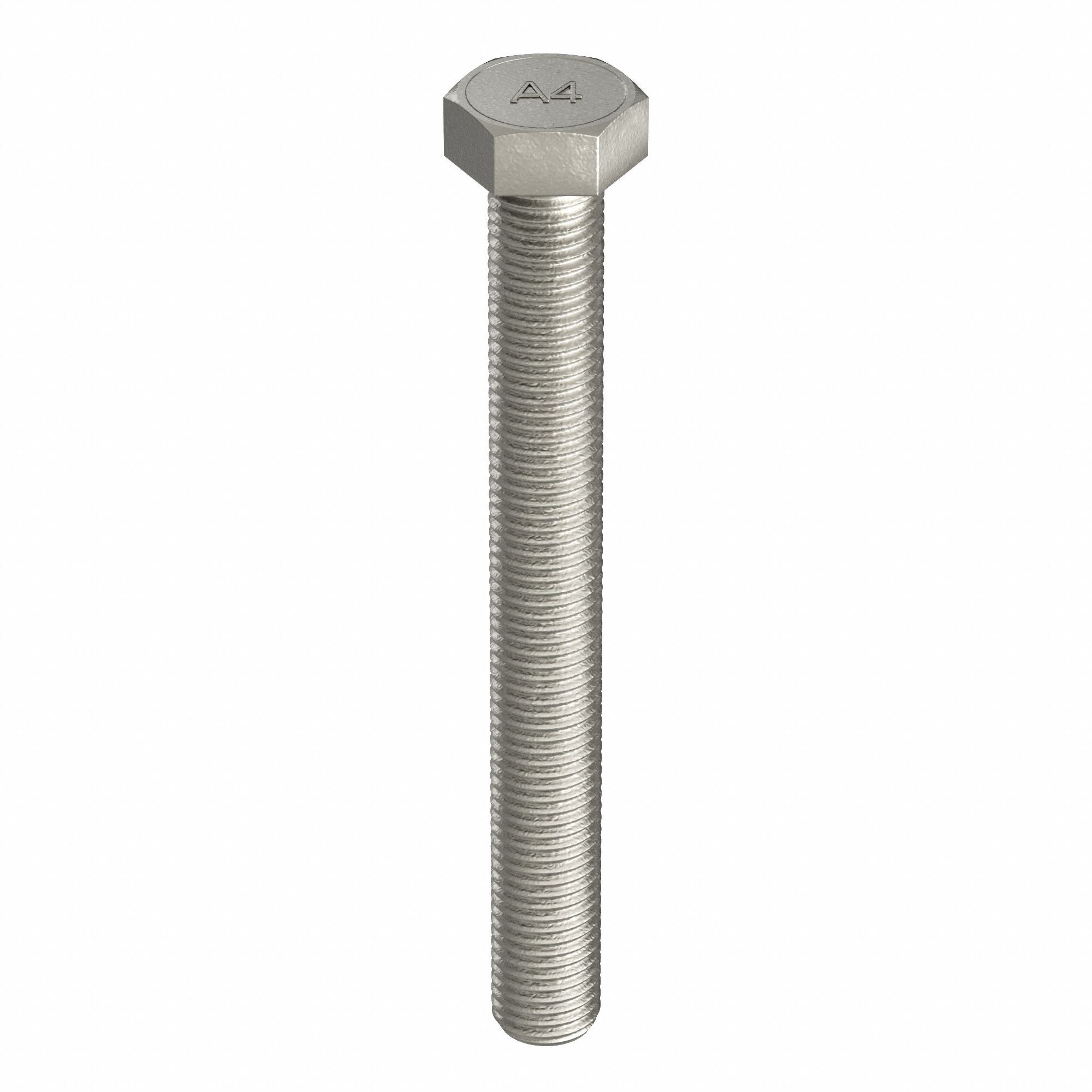 Hex Head Cap Screw: Stainless Steel, A4, Plain, M16-2.00, Coarse, 130 mm lg, Globally Sourced, 5 PK