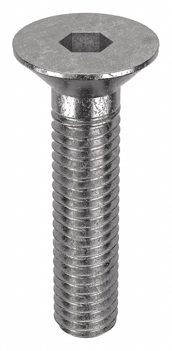 Socket Flat Head Screw: M6x1.00 Thread Size, 25 mm Lg, Flat, Plain, Stainless Steel, 316, 50 PK