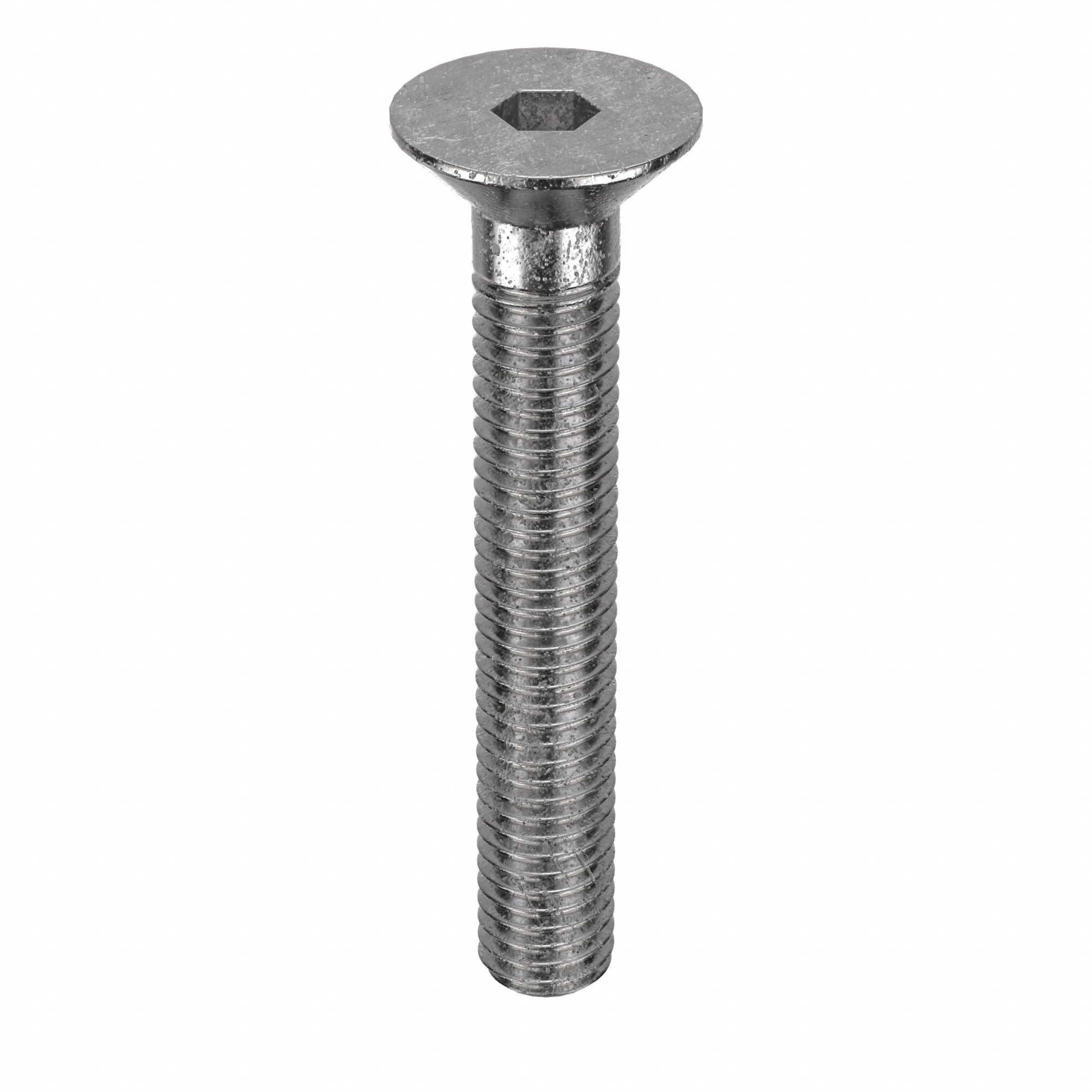 Socket Flat Head Screw: M8x1.25 Thread Size, 50 mm Lg, Flat, Plain, Stainless Steel, 316, 50 PK