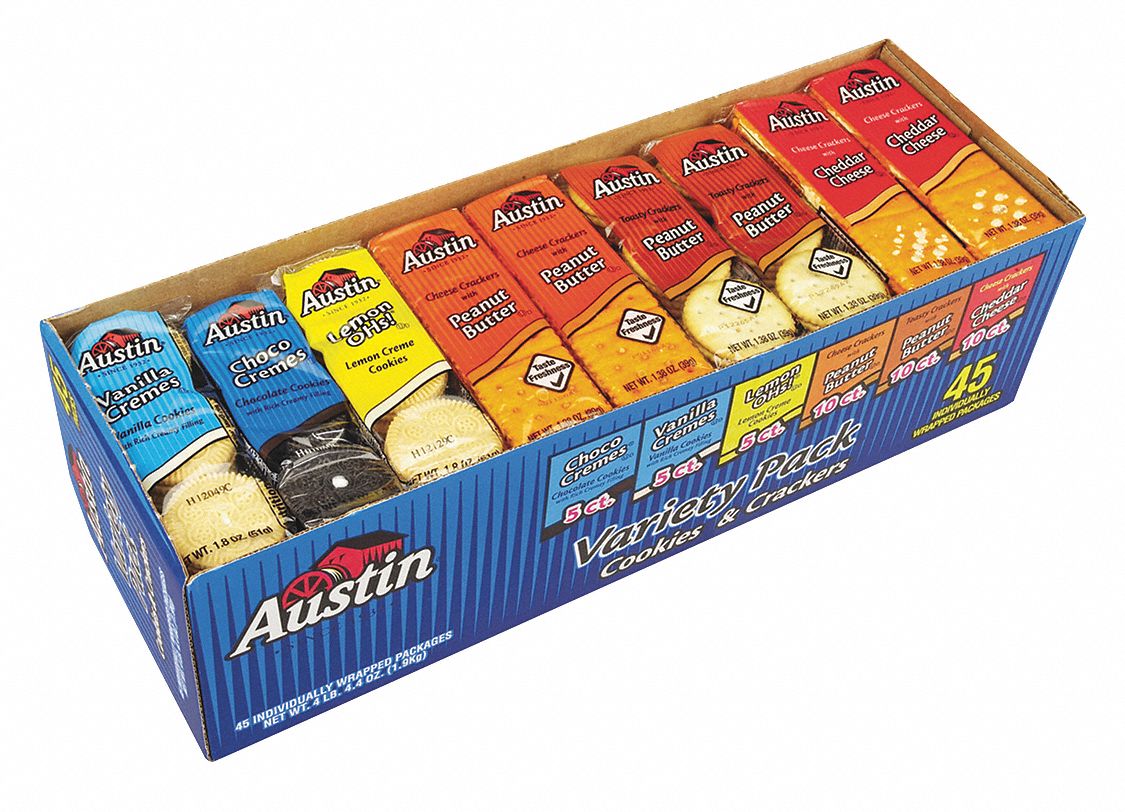 1.38 oz Assorted Austin® Mini Cookie and Cracker Snack Packs; PK45