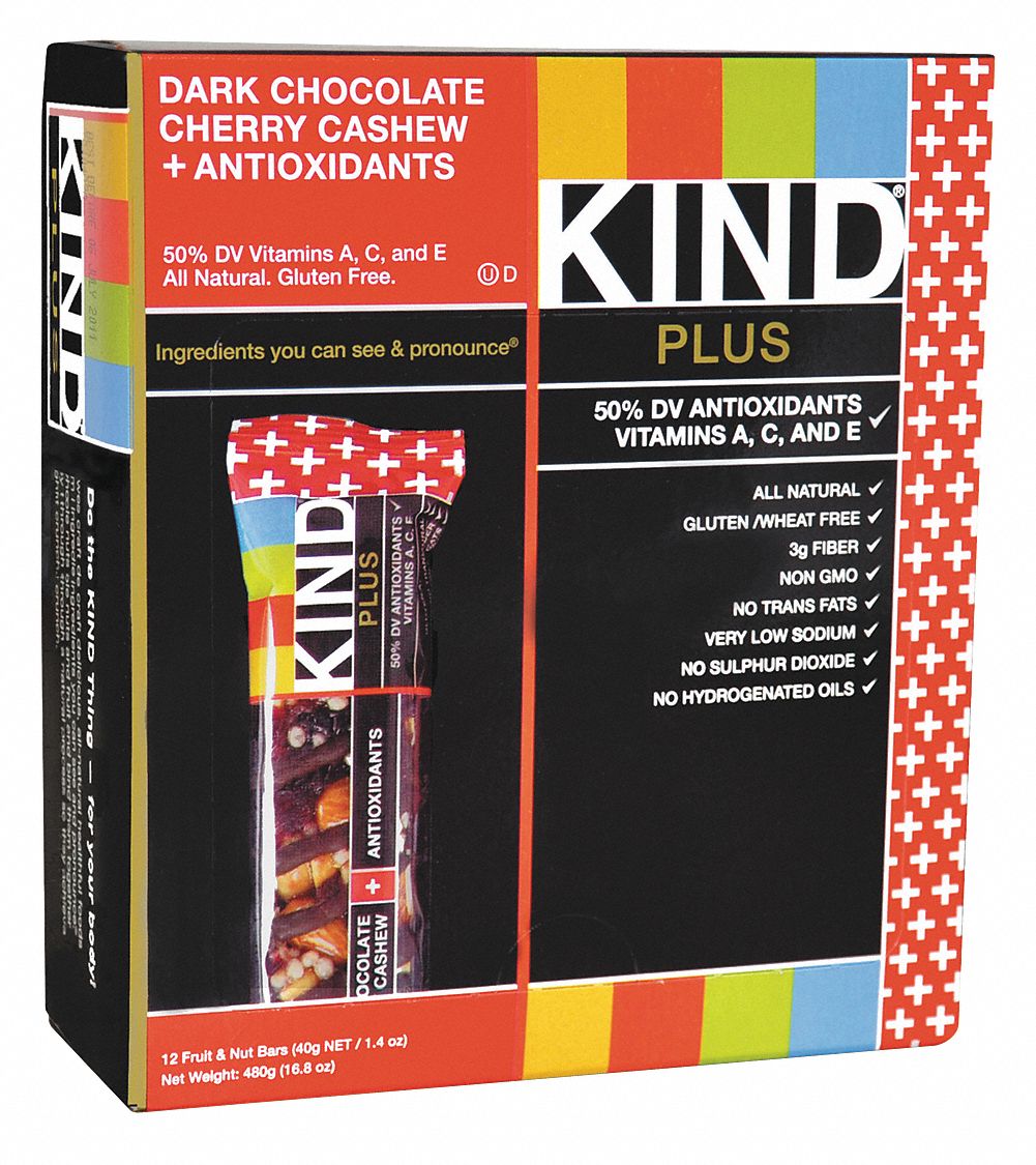 KIND Plus Nutrition Boost Bar: Chocolate Cherry Cashew Plus Antioxidants, 1.4 oz Size, 12 PK