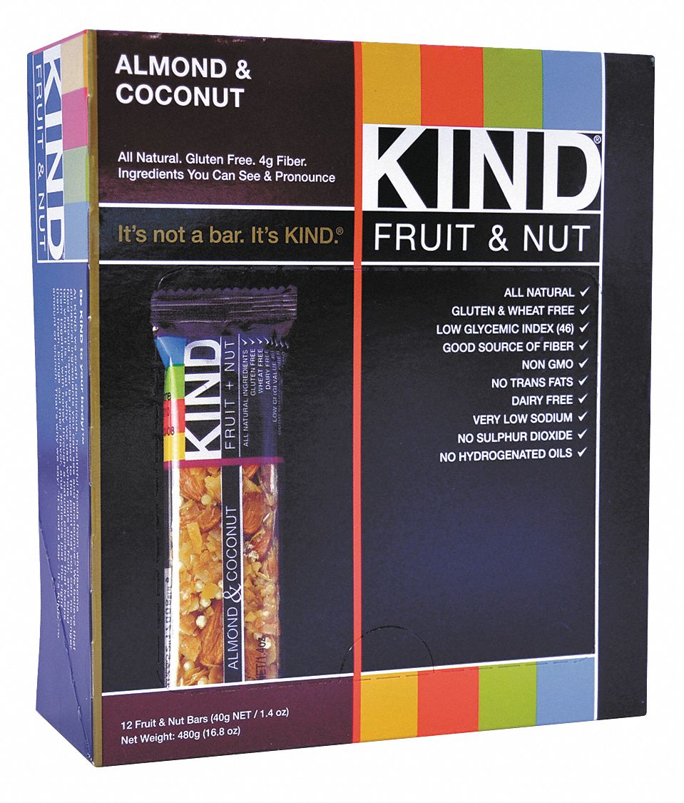 KIND Fruit and Nut Bar: Almond/Coconut, 1.4 oz Size, 12 PK