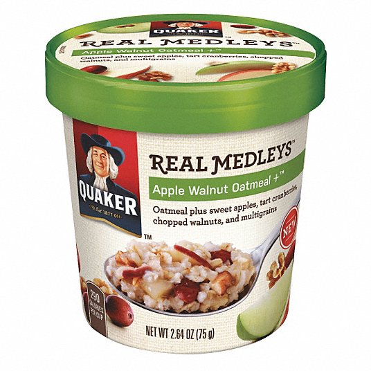 Quaker(R) Real Medleys Oatmeal: Apple/Walnut, 2.64 oz Size, 12 PK