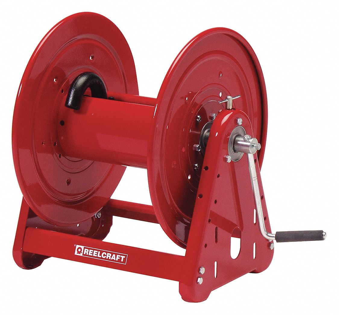 HAND CRANK HOSE REEL,100 FT,3/4in ID,RED