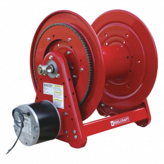 REELCRAFT Electric Motor Driven Hose Reel: 100 ft (3/4 in I.D.), 1,000 psi  Max Op Pressure, Iron