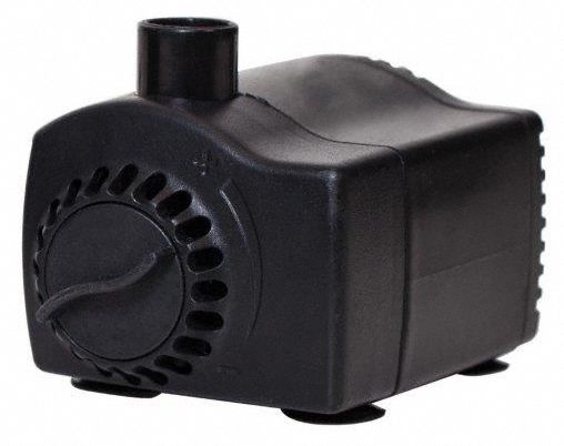 Fountain Pump: 3/64 hp, 120V AC, 5 ft Max. Spray Ht, 16 ft Cord Lg