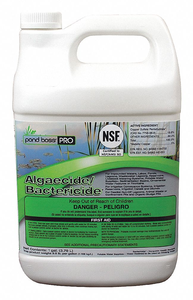 Cleaning Chemical: 3 acre-ft, 5.5 to 9.5 pH, Bottle, 1 gal Container Size