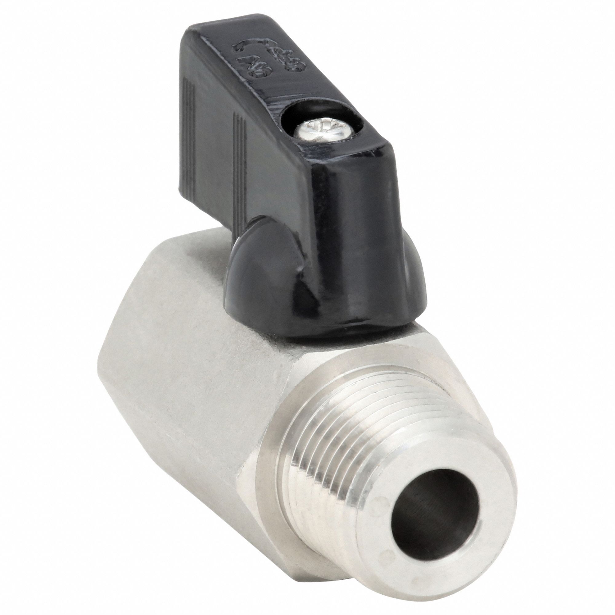 MANUAL TWO-WAY BALL VALVE: ⅜ IN NOMINAL VALVE SIZE, 316 STAINLESS STEEL, ONE-PIECE