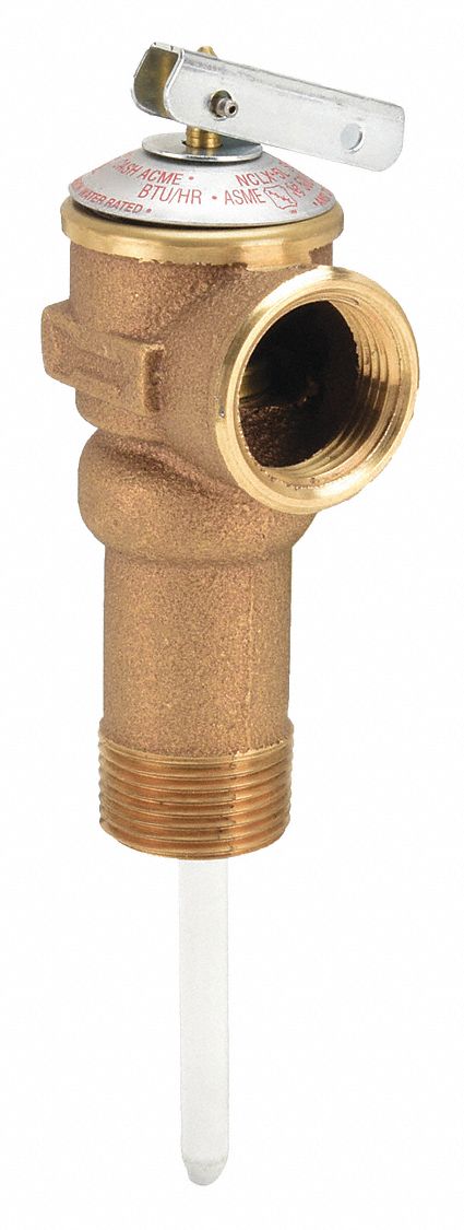 TEMPERATURE AND PRESSURE RELIEF VALVE: SECTION IV ASME SECTION, MNPT X FNPT, CAST BRONZE