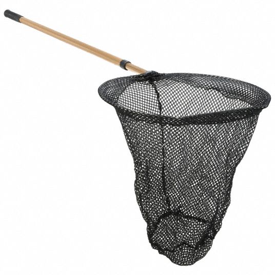 POND BOSS Skimmer Fish Net: 18.5 in Net Dp, Nylon, 1/8 in Net Mesh Size, 62  in Handle Lg