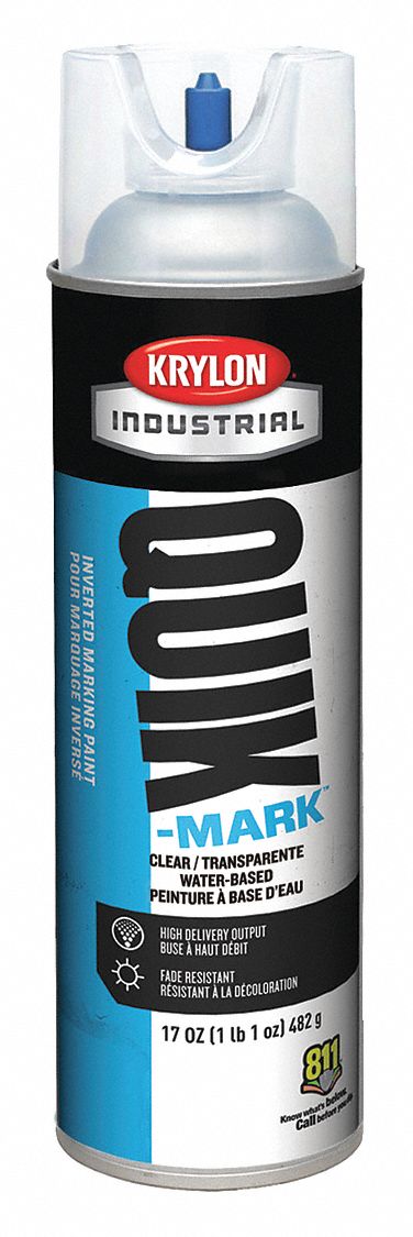 Marking Paint: Inverted Paint Dispensing, Clear, 20 oz, 664 Linear ft/1 in Stripe