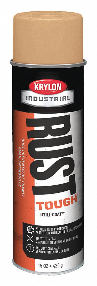 KRYLON Utility Tan Rust Preventative Spray Paint, Flat Finish, 15 oz.   Spray Paints   38EP56|K20719000