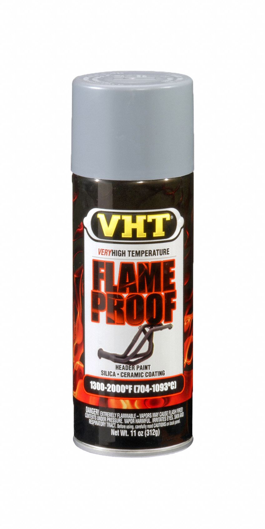 Flameproof Coating: Metal/Steel, Solvent, Gray, 11 oz Container, Flameproof